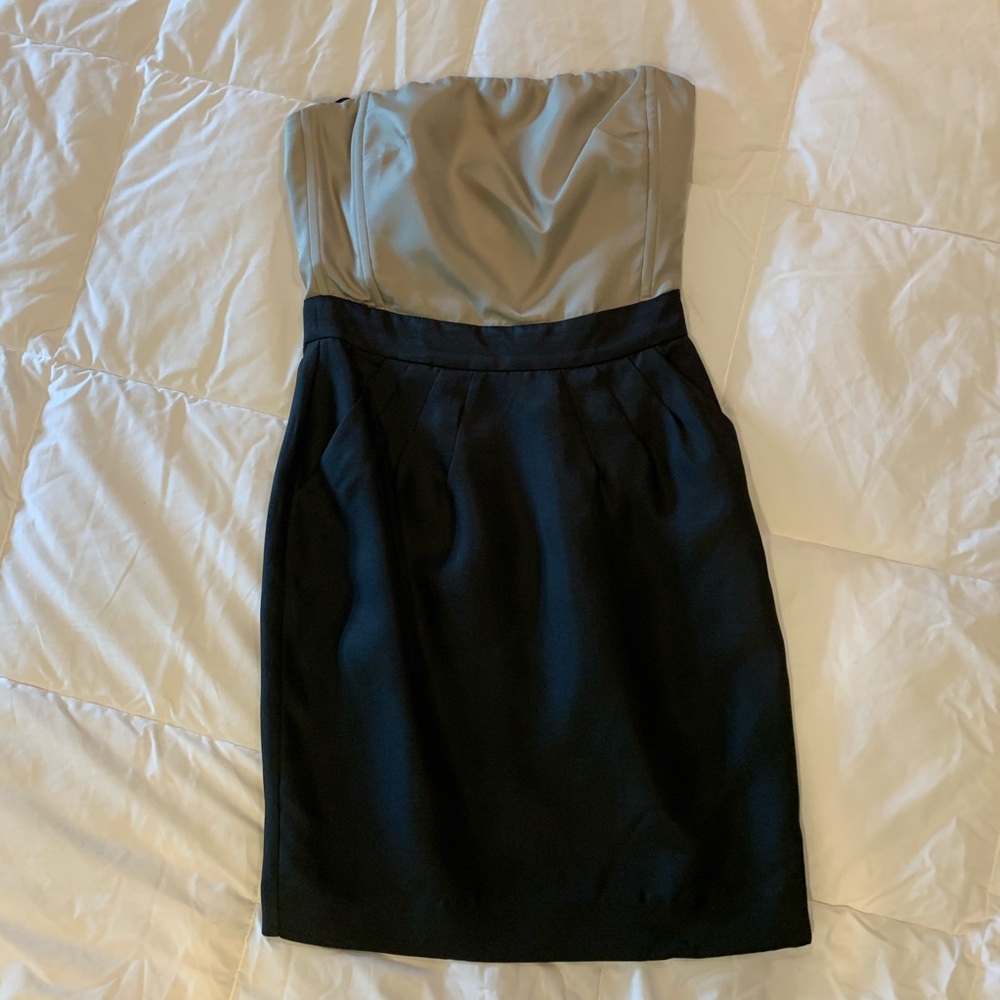Silver/black silk dress